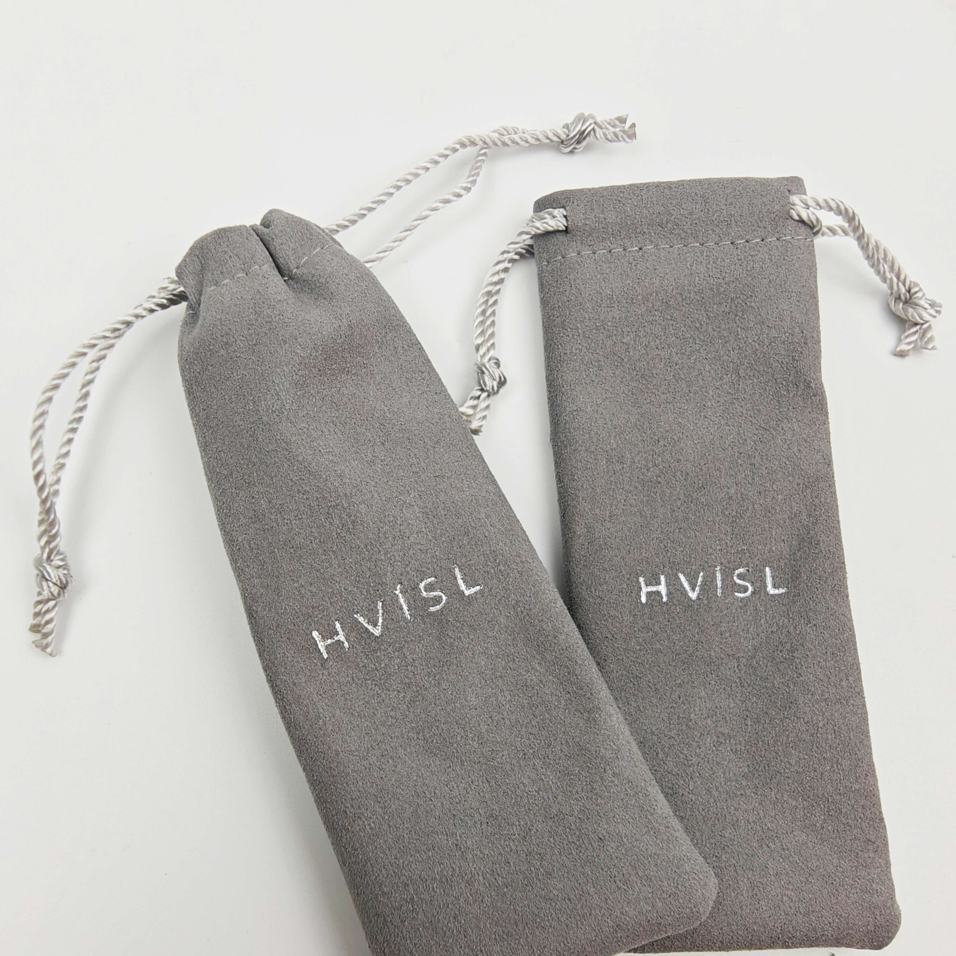 Personalized Logo Grey Mcrofiber Long Dust Packaging Pouch Hot Sale Eco Friendly Microfiber Jewelry Pouch