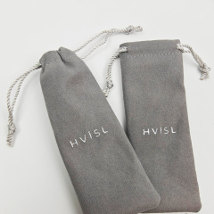 Personalized Logo Grey Mcrofiber Long Dust Packaging Pouch Hot Sale Eco Friendly Microfiber Jewelry Pouch