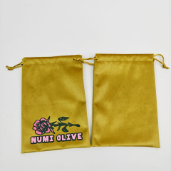 Recyclable Logo Printed Velvet Drawstring Pouch Cosmetic Bag For Perfume Luxury Perfume Carrying Handbags Dust Bag