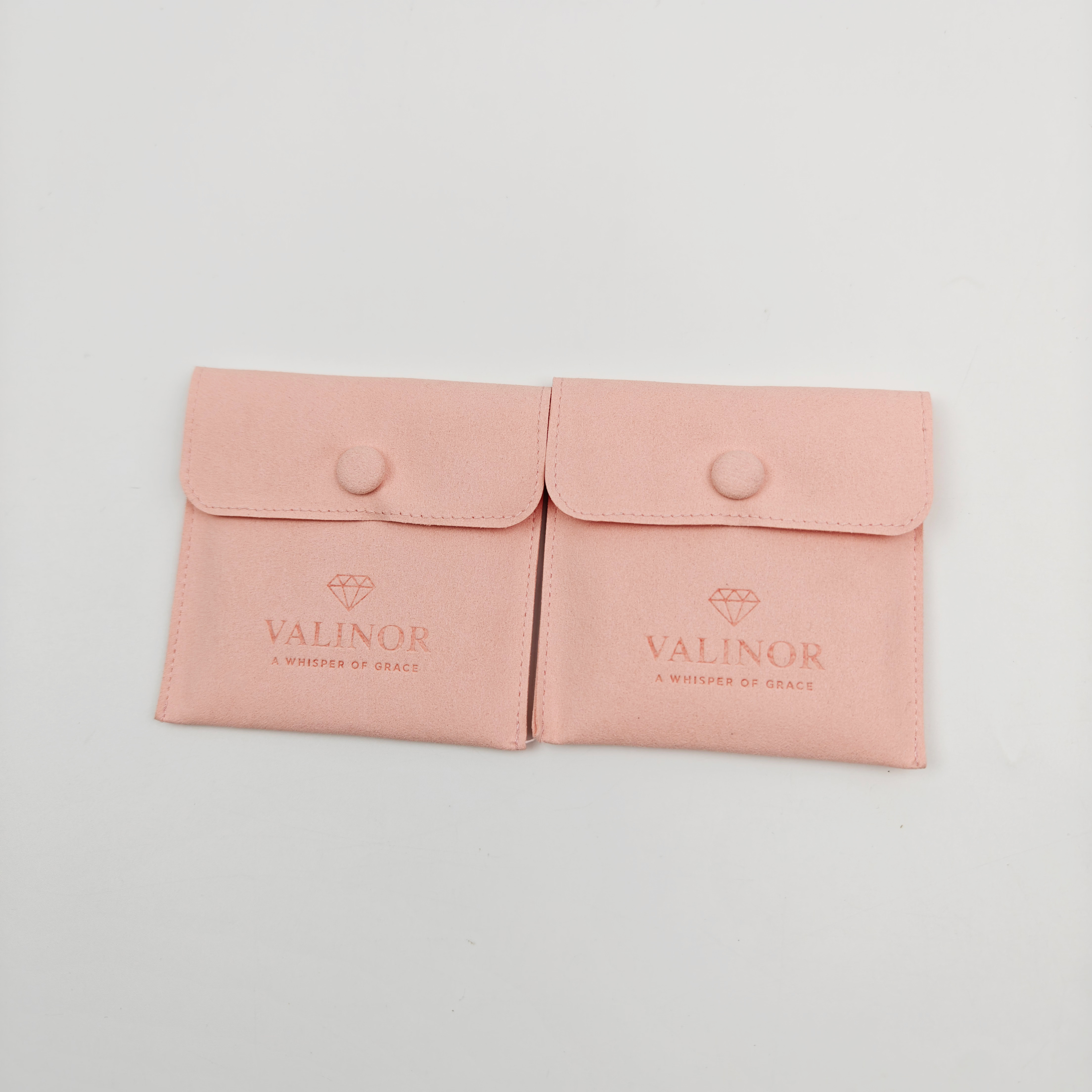 Custom Printed Logo Velvet Suede Earring Gift Bag Jewelry Pouch Luxury Packaging Microfiber Necklace Button Pouch Bag