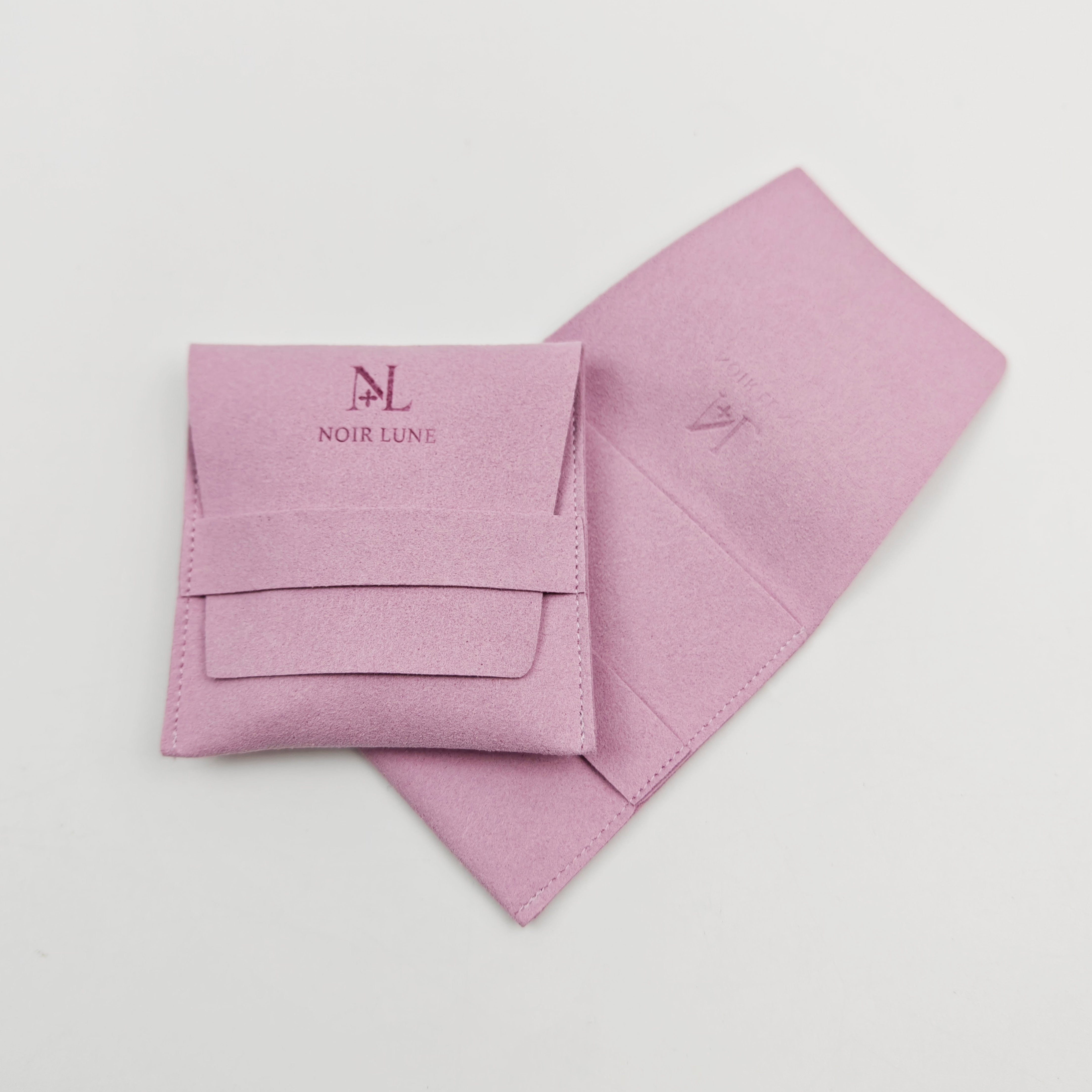 Custom Logo Envelope Microfiber Jewelry Pouch Bag Modern Luxury Velvet Purple Wedding Favors Packaging Bags