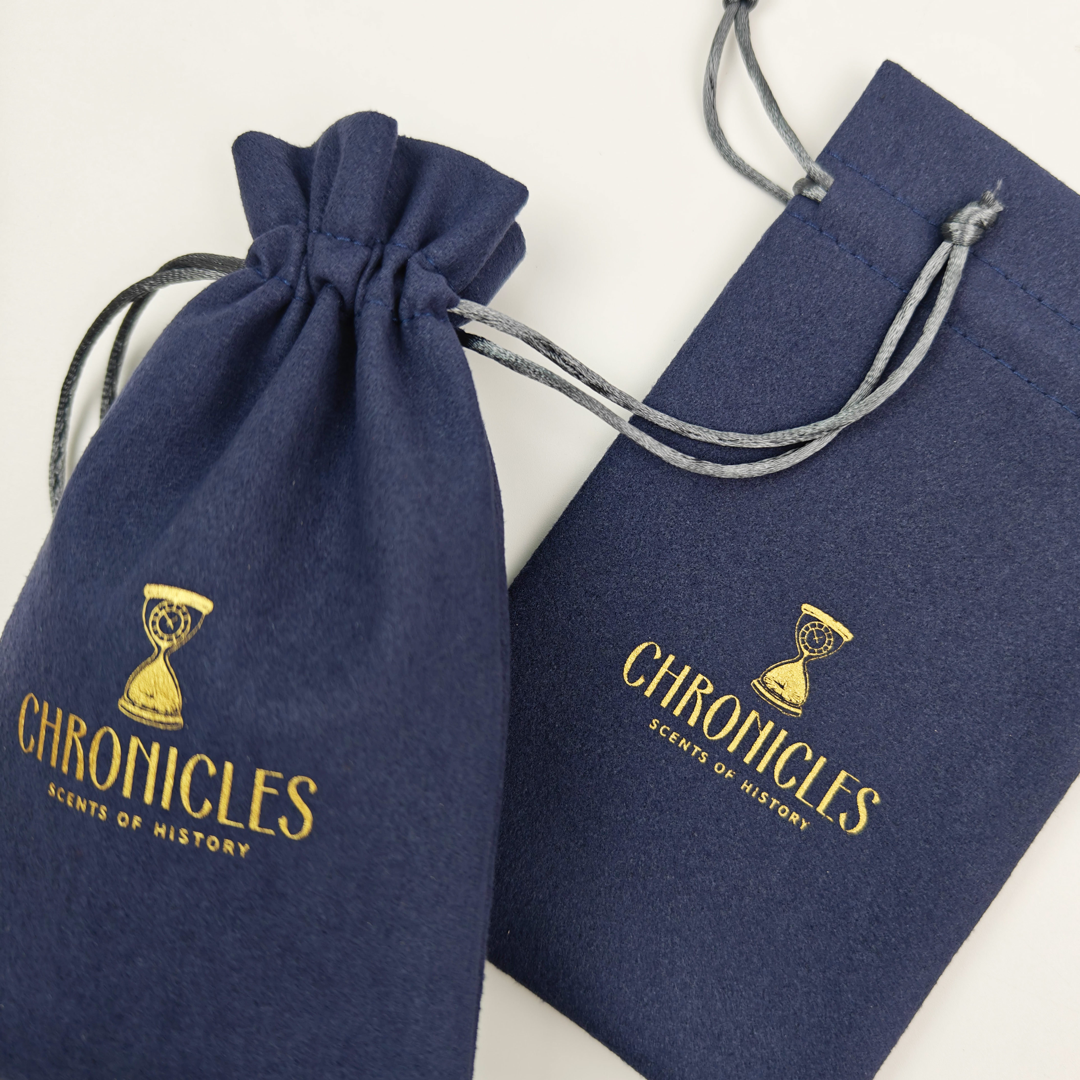 Personalized Golden Logo  Microfiber Packaging Pouch Hot Sale Eco Friendly Microfiber Jewelry Drawstring Pouch