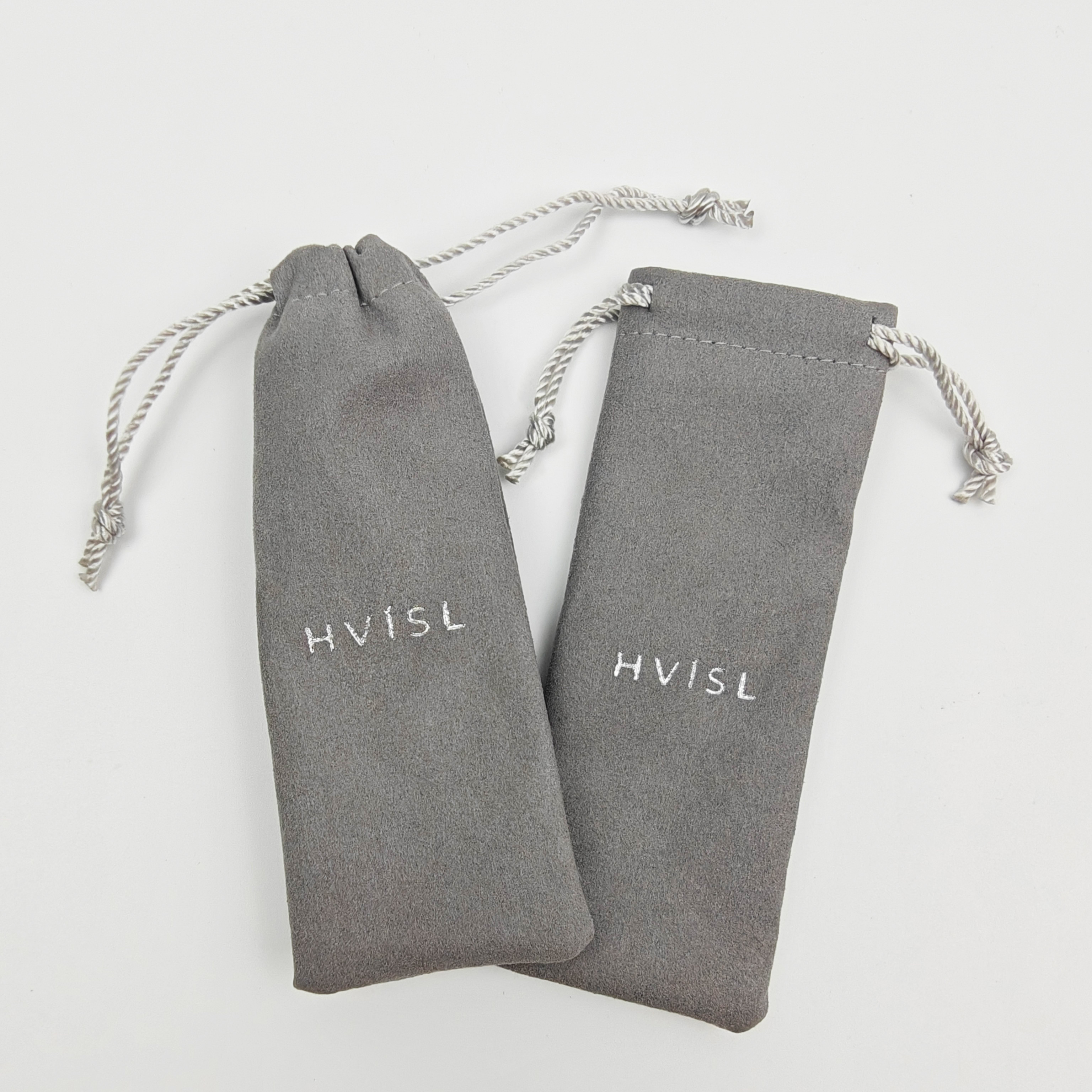 Personalized Logo Grey Mcrofiber Long Dust Packaging Pouch Hot Sale Eco Friendly Microfiber Jewelry Pouch