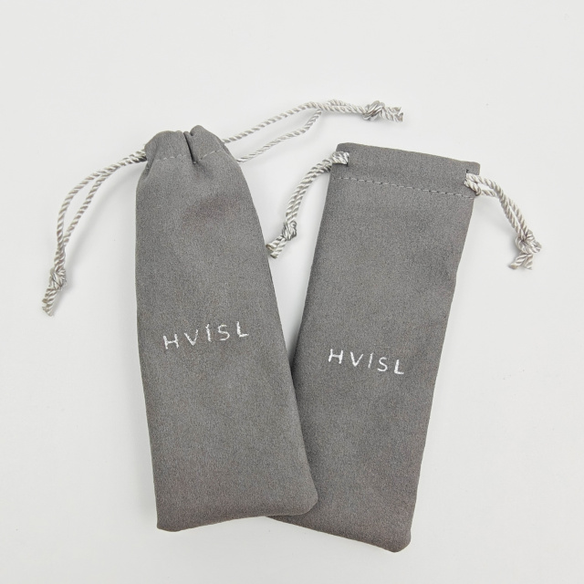Personalized Logo Grey Mcrofiber Long Dust Packaging Pouch Hot Sale Eco Friendly Microfiber Jewelry Pouch