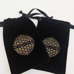 Luxury Custom Logo Bundle Wig Velvet Packaging Bag With Ribbon Recyclable Velvet Dust Bag