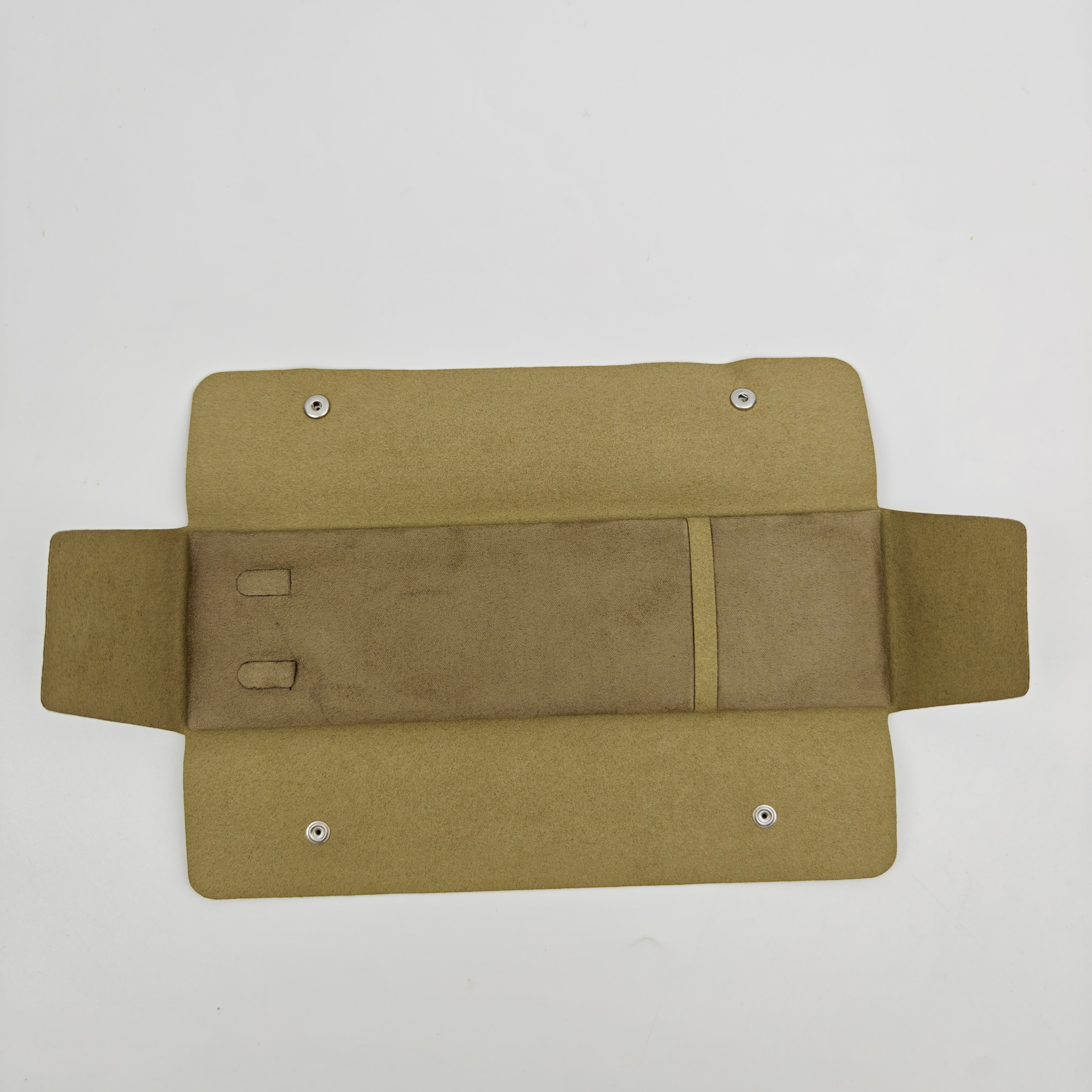 Luxury Recycled Microfiber Jewelry Pouch Bag Custom Logo Wholesale Printed Button Necklace Packing Pouch