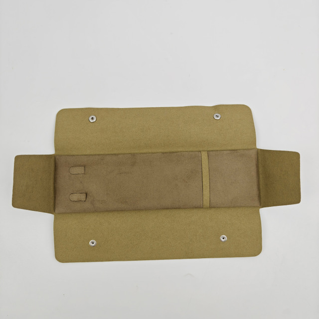 Luxury Recycled Microfiber Jewelry Pouch Bag Custom Logo Wholesale Printed Button Necklace Packing Pouch