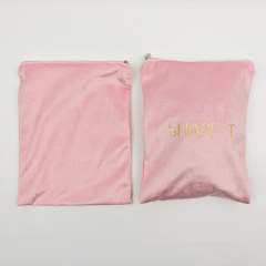 Custom Logo Printed Cosmetic Velvet Makeup Bag Eco Friendly Portable Brush Storage Zipper Pouch Bag