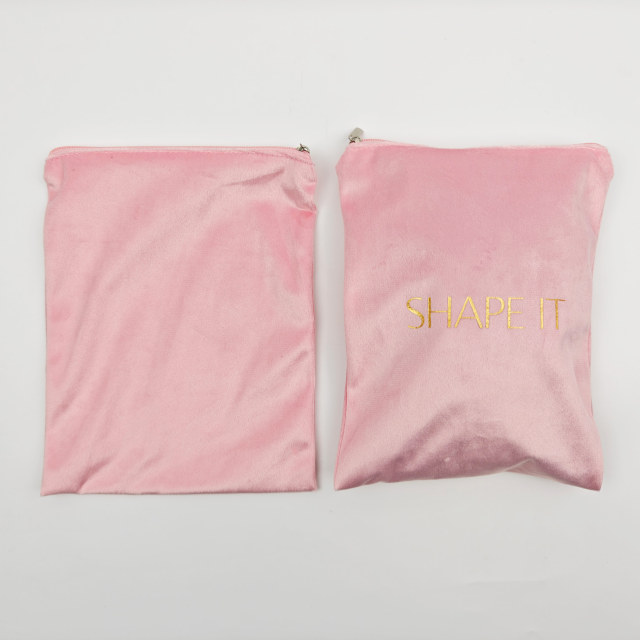 Custom Logo Printed Cosmetic Velvet Makeup Bag Eco Friendly Portable Brush Storage Zipper Pouch Bag