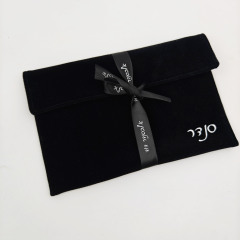 Wholesale Custom Logo Envelope Flap Pouch Packaging Dust Bag Luxury Soft Faux Suede Clothes Handbag Hair Packaging Wig Dust Bag
