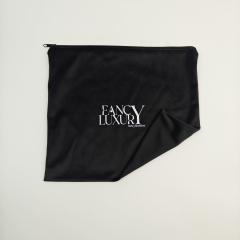 Wholesale Custom Logo Jewelry Packaging Velvet Zipper Bag Factory Luxury Recycled Makeup Pouch Packaging Bag