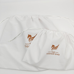 Luxury Brand Cosmetic White Collector Makeup Organic Storage Dust-proof Drawstring Bag Eco-Friendly Custom Jewelry Cotton Dust Pouch