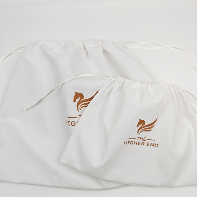 Luxury Brand Cosmetic White Collector Makeup Organic Storage Dust-proof Drawstring Bag Eco-Friendly Custom Jewelry Cotton Dust Pouch