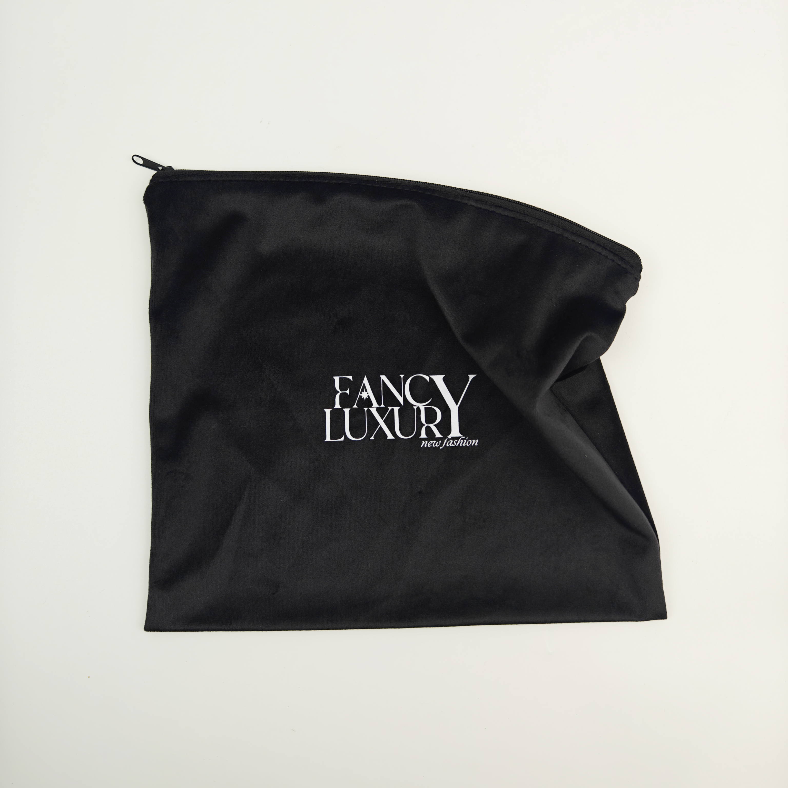 Wholesale Custom Logo Jewelry Packaging Velvet Zipper Bag Factory Luxury Recycled Makeup Pouch Packaging Bag