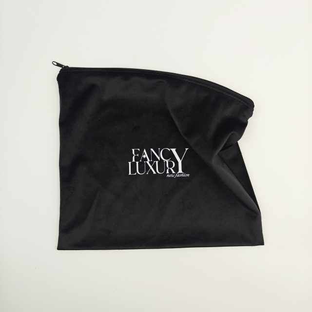 Wholesale Custom Logo Jewelry Packaging Velvet Zipper Bag Factory Luxury Recycled Makeup Pouch Packaging Bag