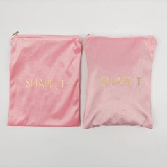 Custom Logo Printed Cosmetic Velvet Makeup Bag Eco Friendly Portable Brush Storage Zipper Pouch Bag