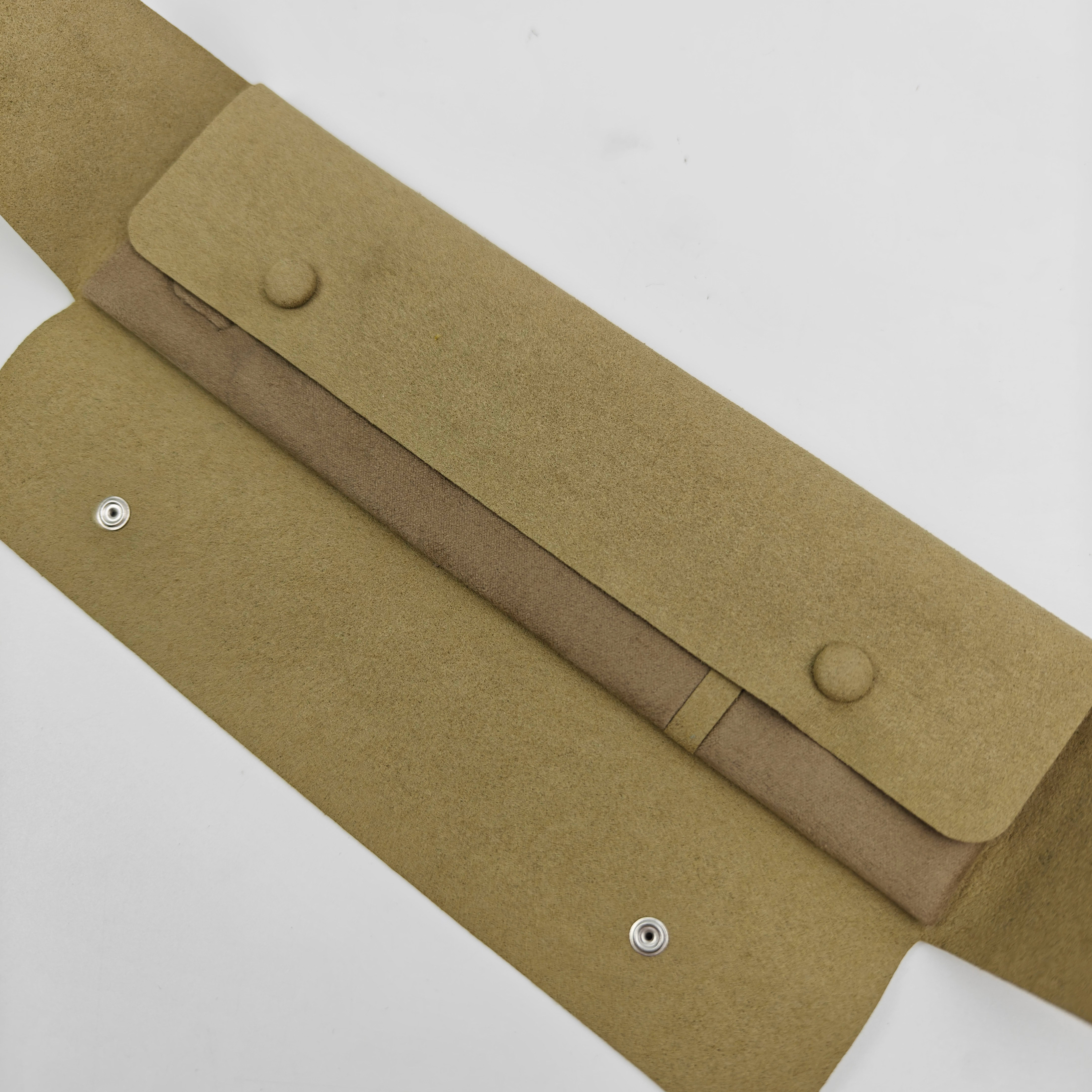 Luxury Recycled Microfiber Jewelry Pouch Bag Custom Logo Wholesale Printed Button Necklace Packing Pouch