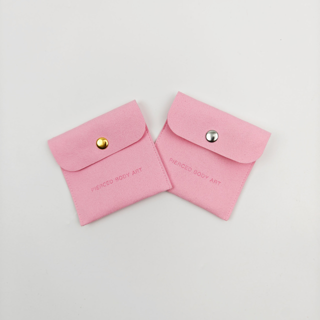 Oem Customized Logo Microfiber Envelope Bag Necklace Bracelet Ring Perfume Packaging Drawstring Bag Jewelry Pouch