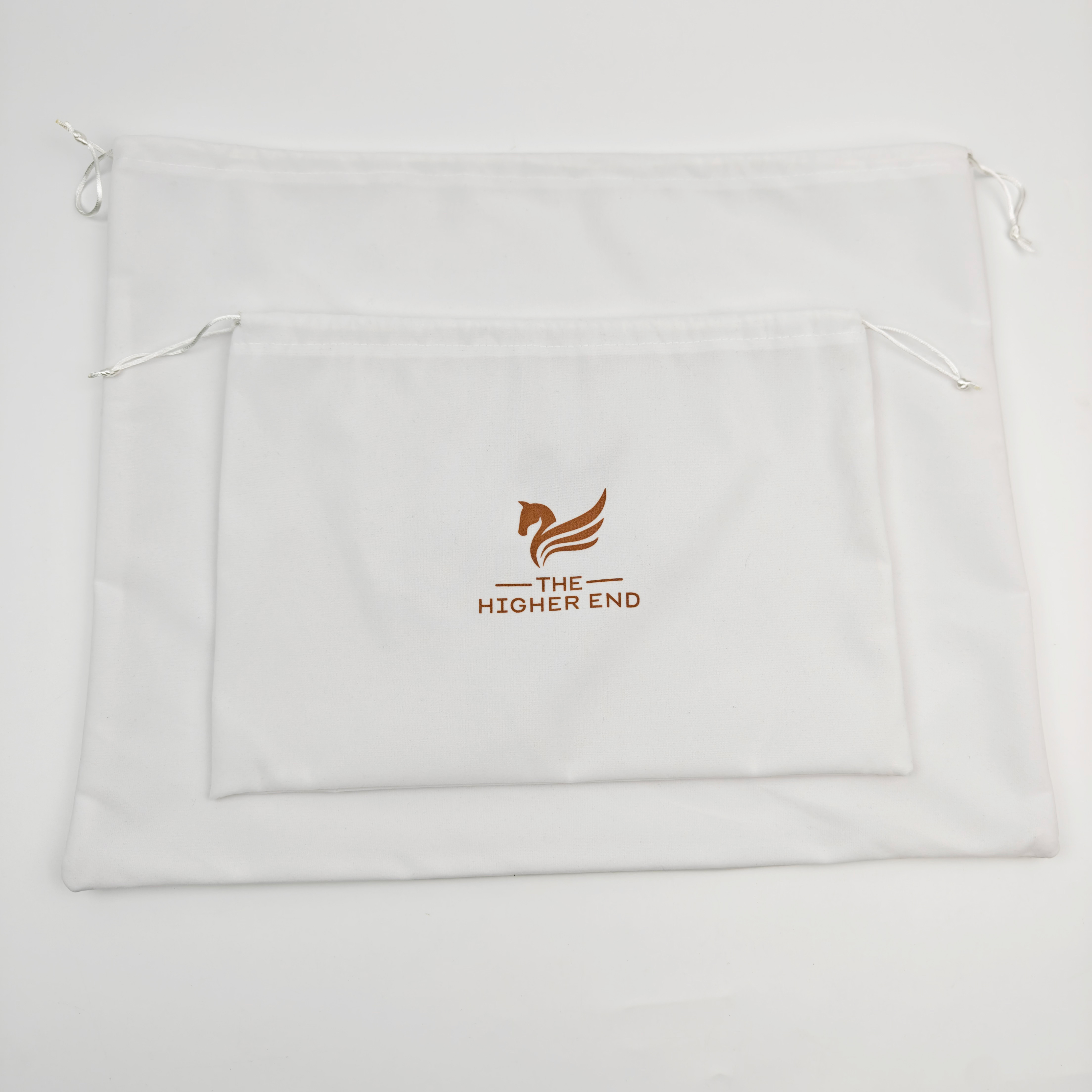 Luxury Brand Cosmetic White Collector Makeup Organic Storage Dust-proof Drawstring Bag Eco-Friendly Custom Jewelry Cotton Dust Pouch