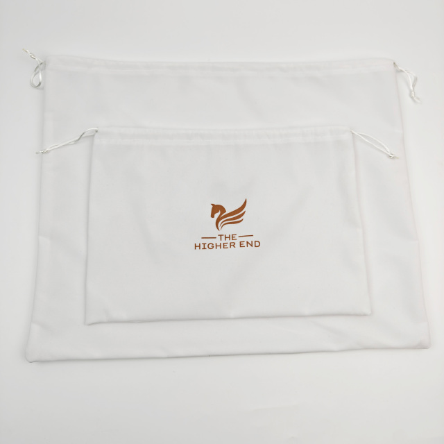 Luxury Brand Cosmetic White Collector Makeup Organic Storage Dust-proof Drawstring Bag Eco-Friendly Custom Jewelry Cotton Dust Pouch