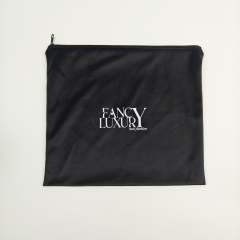 Wholesale Custom Logo Jewelry Packaging Velvet Zipper Bag Factory Luxury Recycled Makeup Pouch Packaging Bag