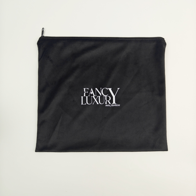 Wholesale Custom Logo Jewelry Packaging Velvet Zipper Bag Factory Luxury Recycled Makeup Pouch Packaging Bag