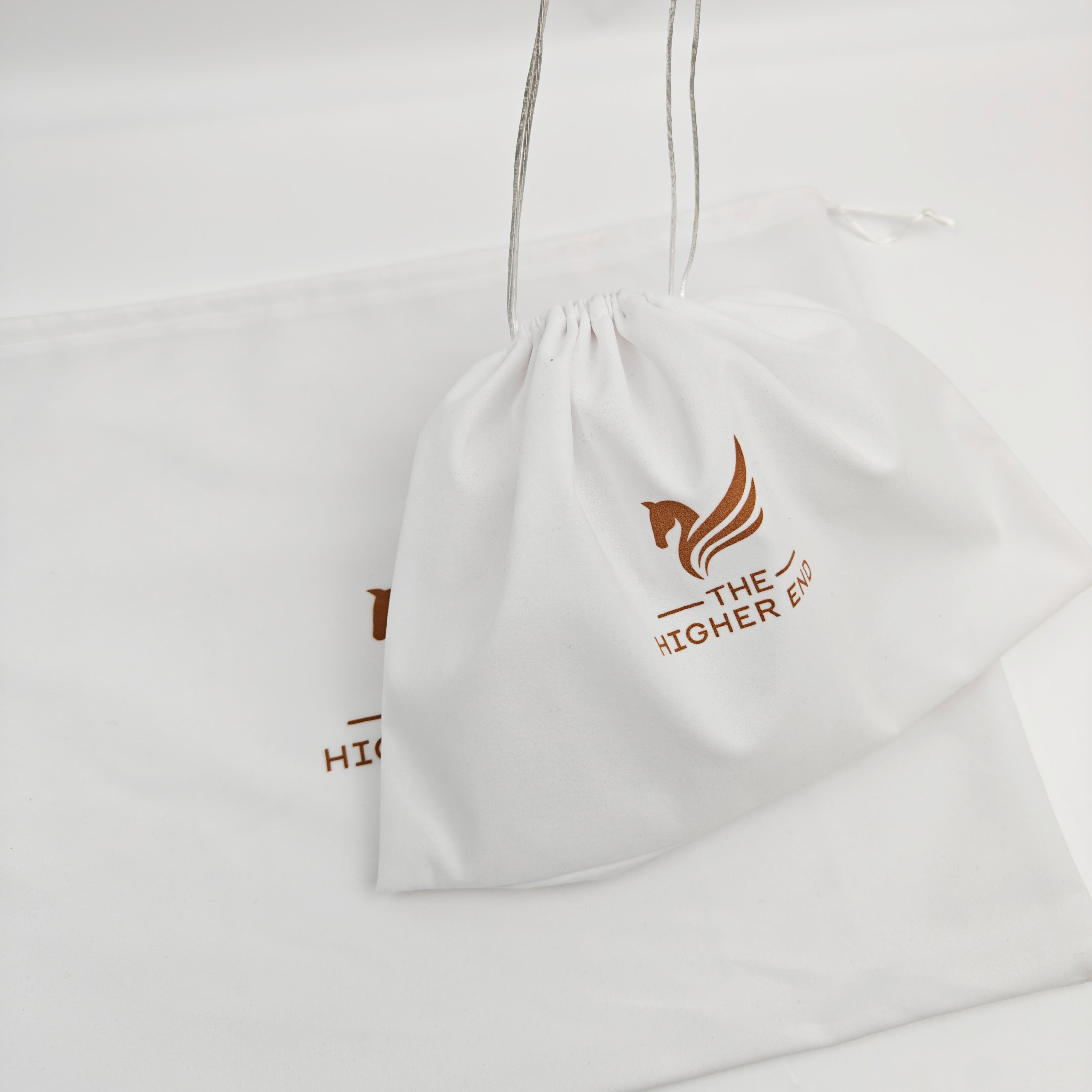 Luxury Brand Cosmetic White Collector Makeup Organic Storage Dust-proof Drawstring Bag Eco-Friendly Custom Jewelry Cotton Dust Pouch