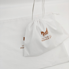 Luxury Brand Cosmetic White Collector Makeup Organic Storage Dust-proof Drawstring Bag Eco-Friendly Custom Jewelry Cotton Dust Pouch