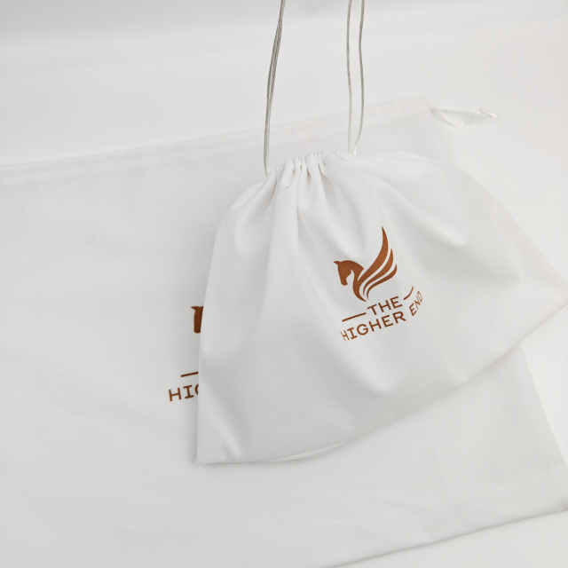 Luxury Brand Cosmetic White Collector Makeup Organic Storage Dust-proof Drawstring Bag Eco-Friendly Custom Jewelry Cotton Dust Pouch