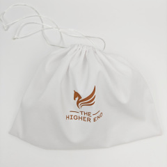 Luxury Brand Cosmetic White Collector Makeup Organic Storage Dust-proof Drawstring Bag Eco-Friendly Custom Jewelry Cotton Dust Pouch