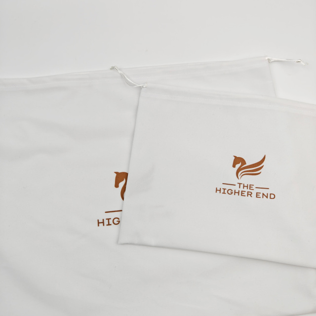 Luxury Brand Cosmetic White Collector Makeup Organic Storage Dust-proof Drawstring Bag Eco-Friendly Custom Jewelry Cotton Dust Pouch