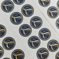 Wholesale Custom logo Adhesive Round Sealing Stickers for Packaging Waterproof Gold Foil Stamping Adhesive Round Labels Stickers