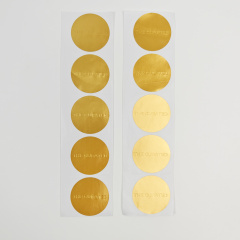 Custom Hot Stamping Gold Foil Embossed logo Sticker Manufacturer Eco Friendly High Quality Packaging Labels Stickers