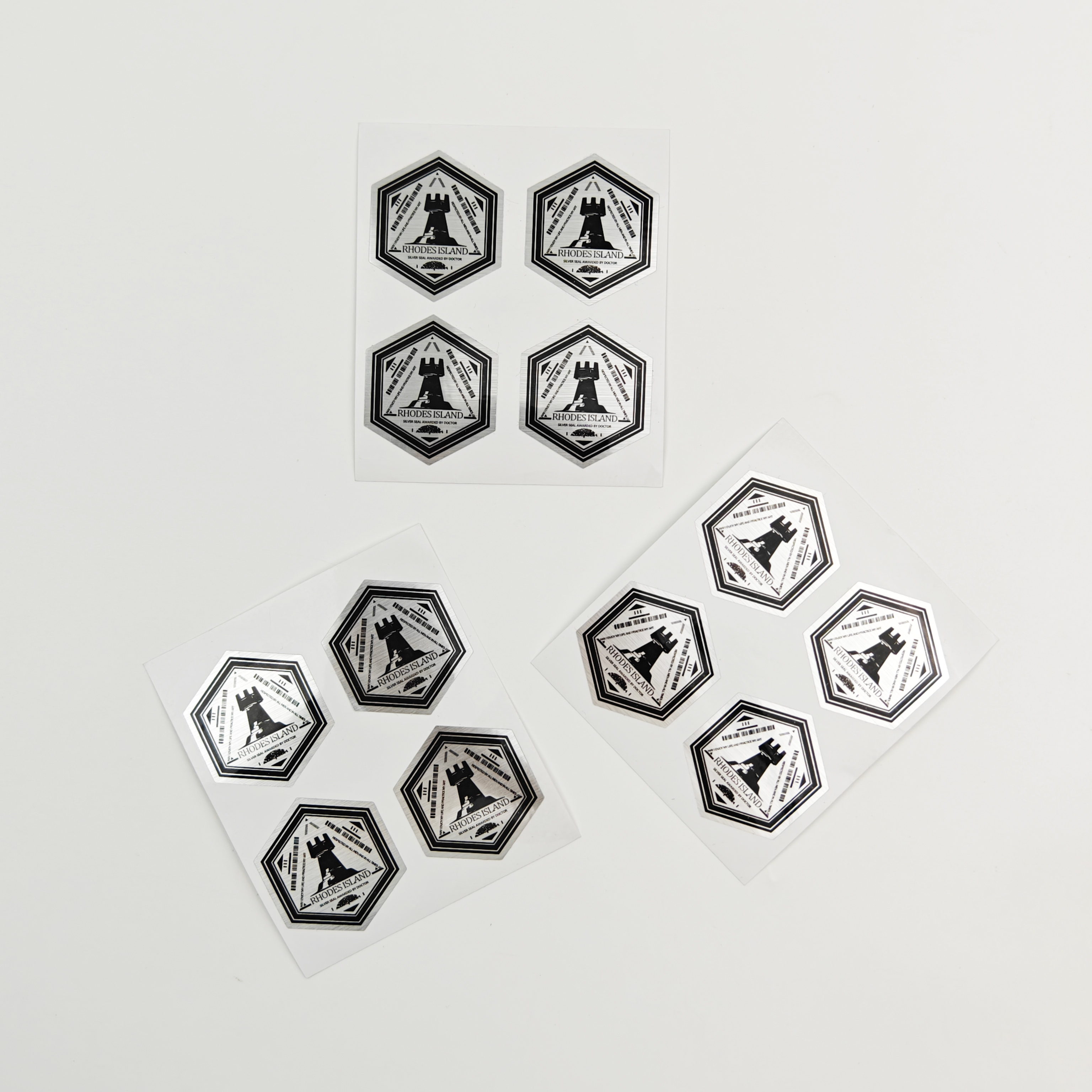 High Temperature Self Adhesive Die Cut Metallic Aluminum Silver Promotional Anti-counterfeit Holographic Waterproof Sticker