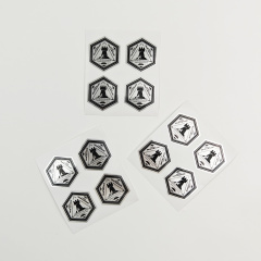 High Temperature Self Adhesive Die Cut Metallic Aluminum Silver Promotional Anti-counterfeit Holographic Waterproof Sticker