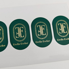 Custom Golden logo Adhesive Vinyl Oval Business Packaging Labels Sticker Eco-friendly Thank You Sticker for Small Business