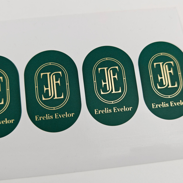 Custom Golden logo Adhesive Vinyl Oval Business Packaging Labels Sticker Eco-friendly Thank You Sticker for Small Business