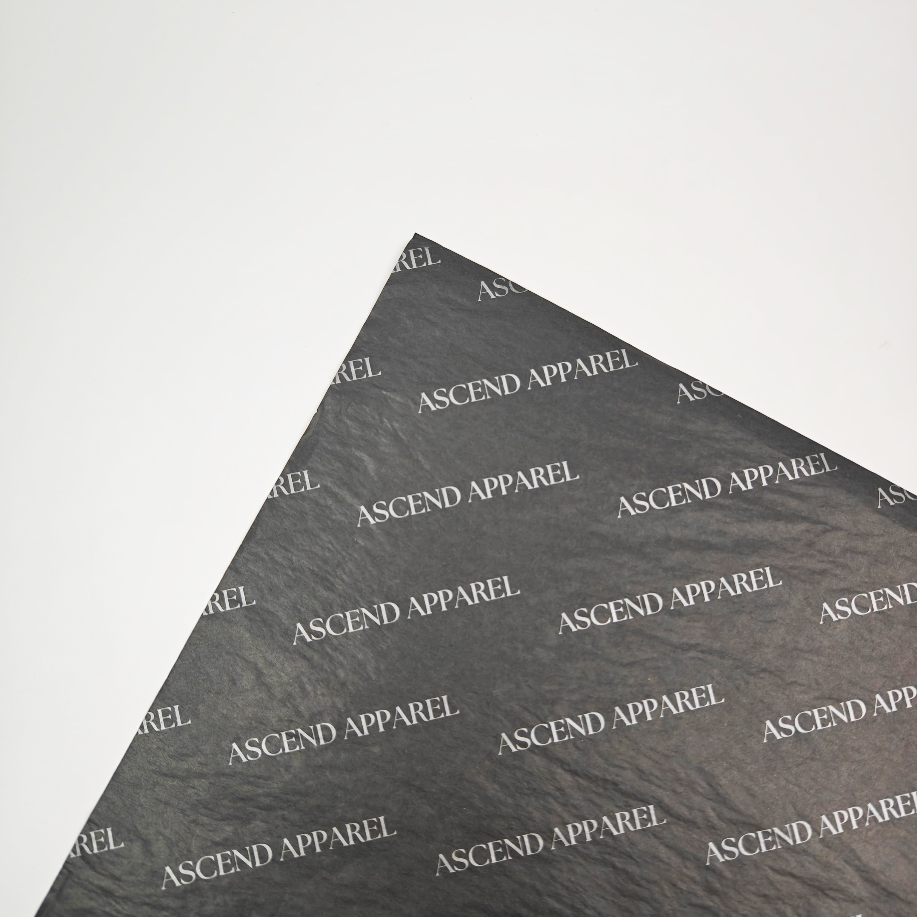 High Quality Recyclable 17gsm Black Wrapping Paper with Silver logo