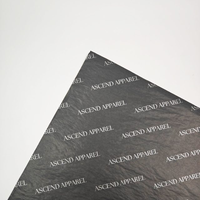 High Quality Recyclable 17gsm Black Wrapping Paper with Silver logo