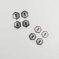 High Temperature Self Adhesive Die Cut Metallic Aluminum Silver Promotional Anti-counterfeit Holographic Waterproof Sticker