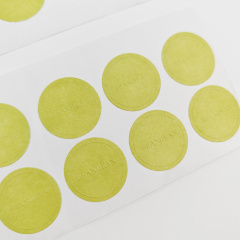 China Manufacturer Custom Printed Embossed Logo Cotton  Paper Adhesive Sticker for Grocery