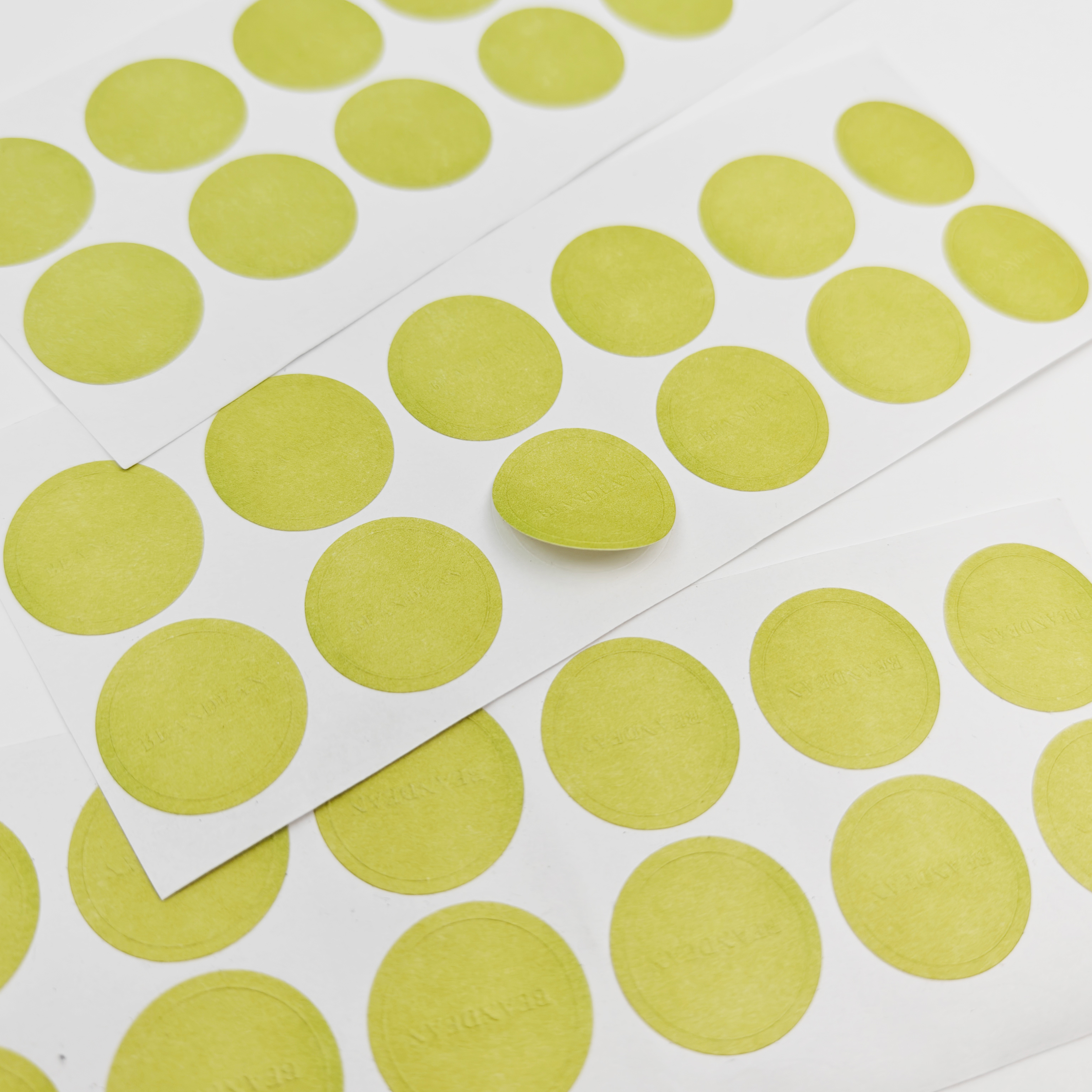 China Manufacturer Custom Printed Embossed Logo Cotton  Paper Adhesive Sticker for Grocery