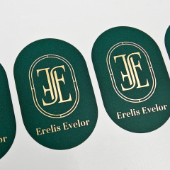 Custom Golden logo Adhesive Vinyl Oval Business Packaging Labels Sticker Eco-friendly Thank You Sticker for Small Business