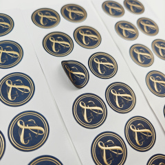 Wholesale Custom logo Adhesive Round Sealing Stickers for Packaging Waterproof Gold Foil Stamping Adhesive Round Labels Stickers
