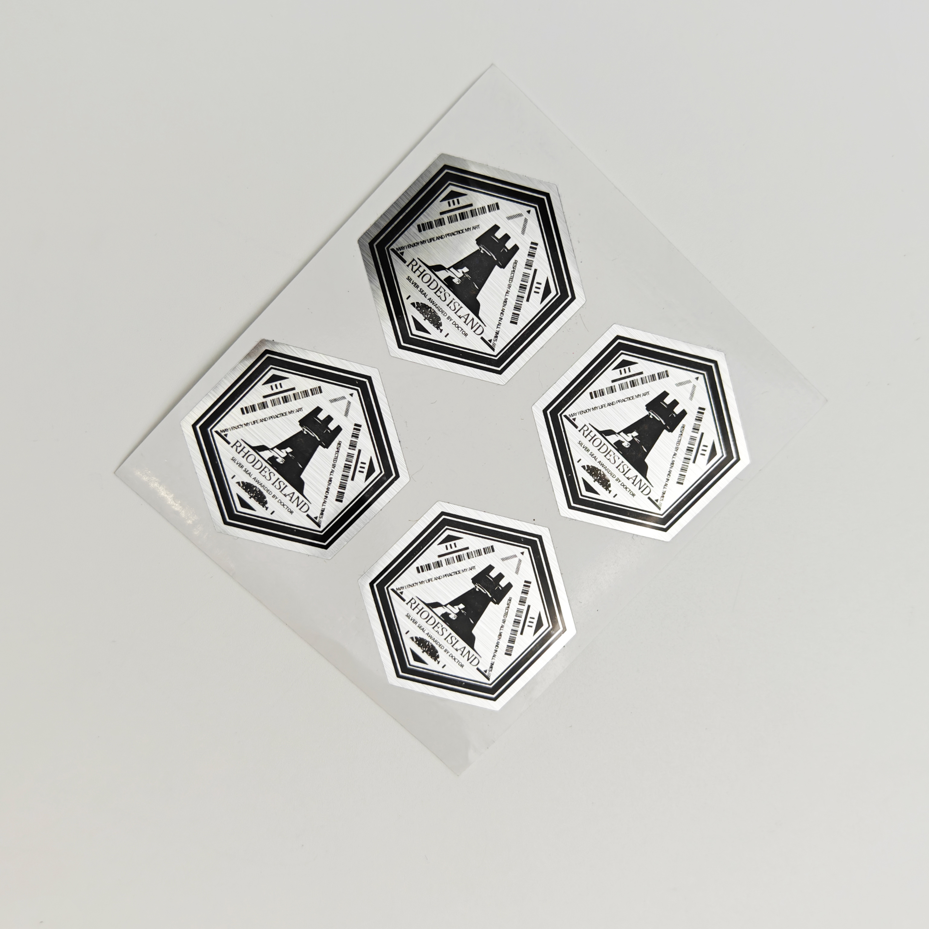 High Temperature Self Adhesive Die Cut Metallic Aluminum Silver Promotional Anti-counterfeit Holographic Waterproof Sticker
