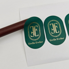 Custom Golden logo Adhesive Vinyl Oval Business Packaging Labels Sticker Eco-friendly Thank You Sticker for Small Business