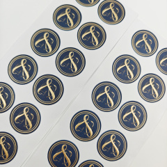 Wholesale Custom logo Adhesive Round Sealing Stickers for Packaging Waterproof Gold Foil Stamping Adhesive Round Labels Stickers