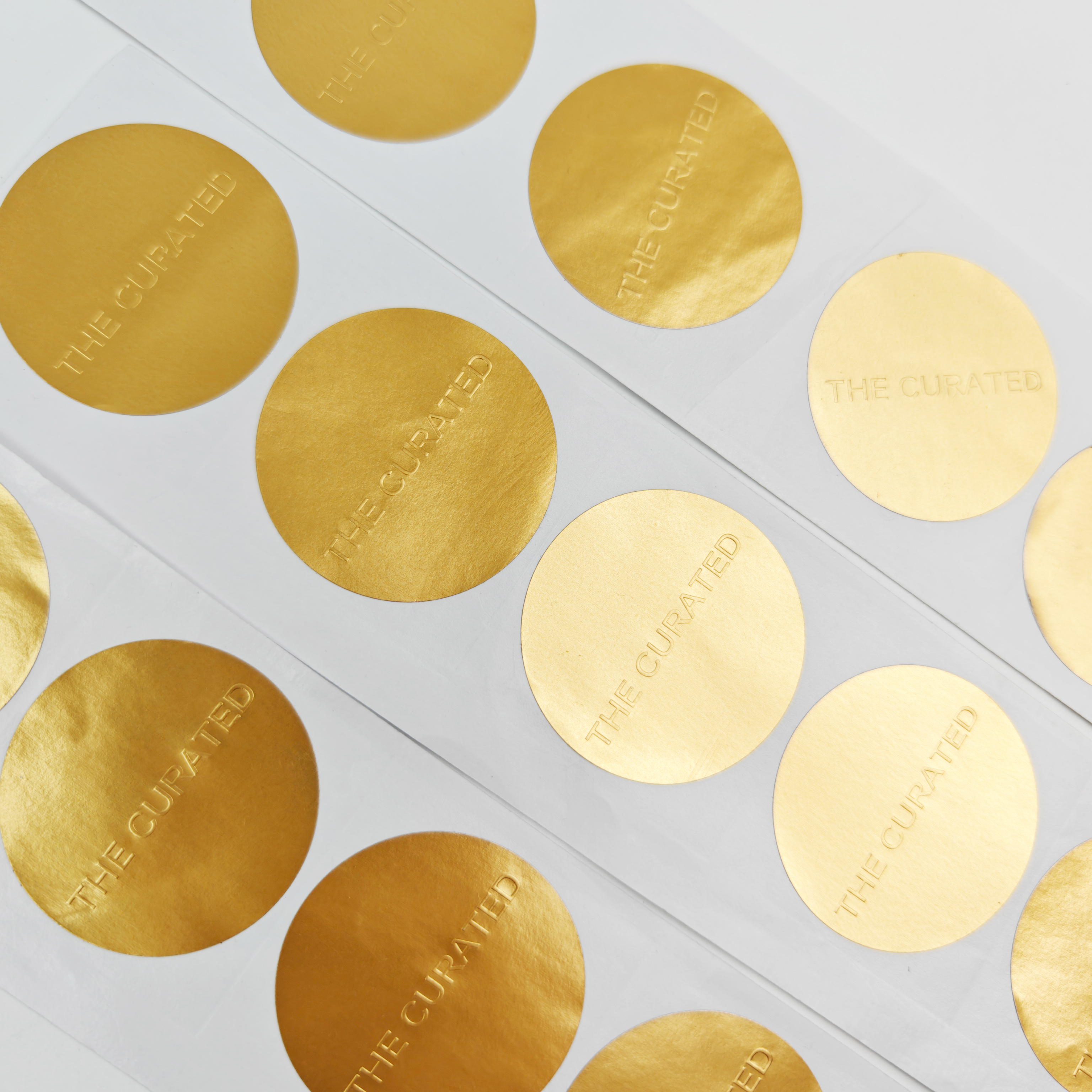Custom Hot Stamping Gold Foil Embossed logo Sticker Manufacturer Eco Friendly High Quality Packaging Labels Stickers