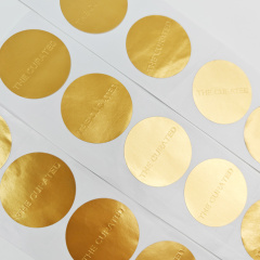 Custom Hot Stamping Gold Foil Embossed logo Sticker Manufacturer Eco Friendly High Quality Packaging Labels Stickers