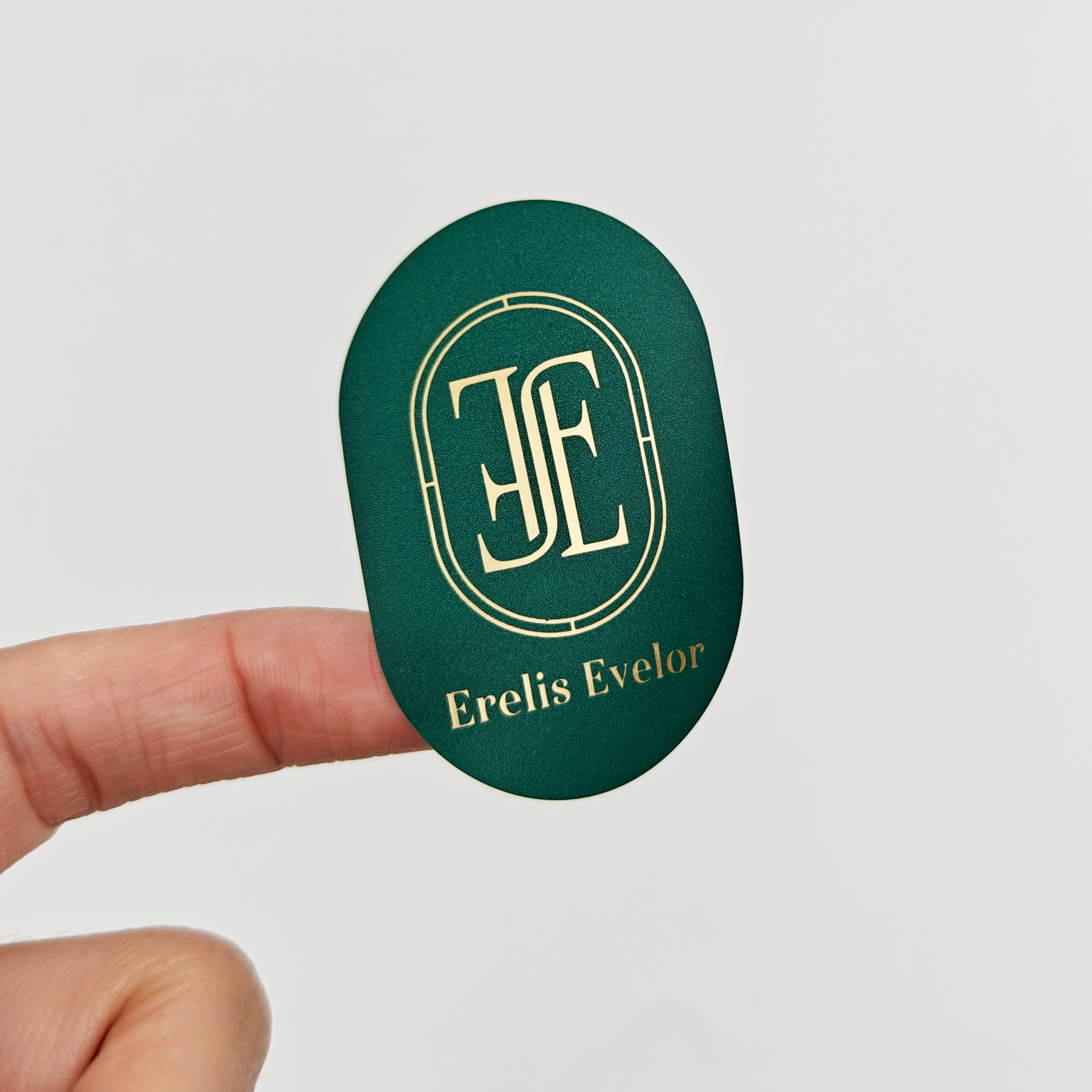 Custom Golden logo Adhesive Vinyl Oval Business Packaging Labels Sticker Eco-friendly Thank You Sticker for Small Business